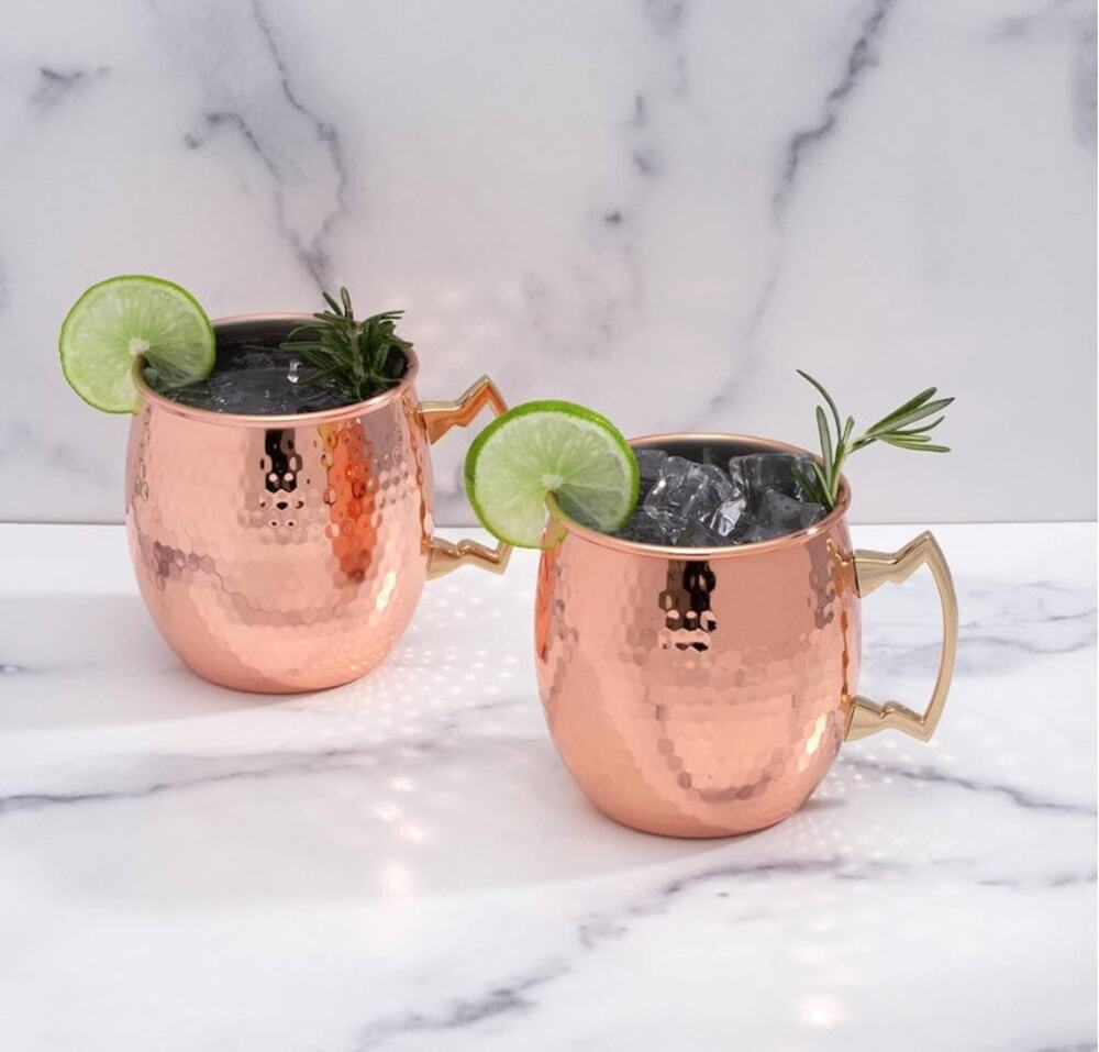 Cambridge 20 Oz Hammered Copper Moscow Mule Mugs